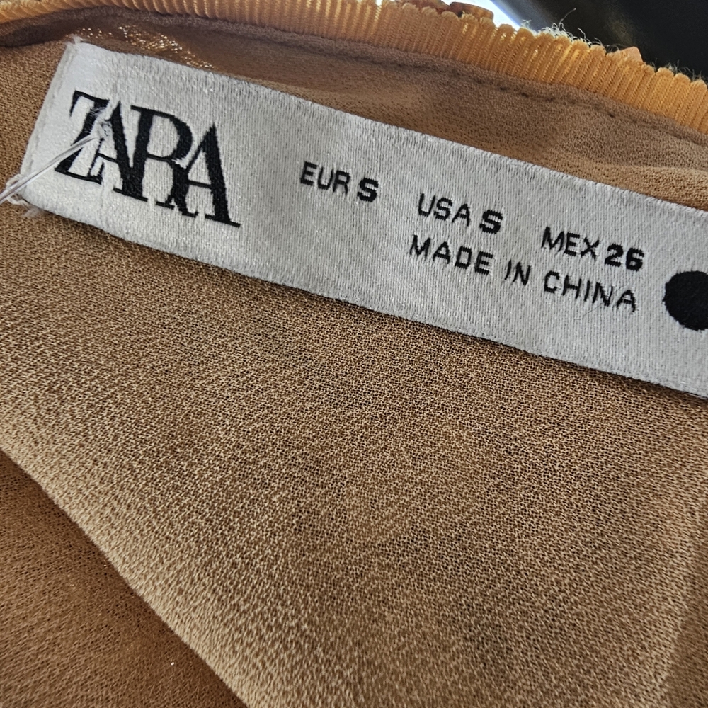 NWT ZARA Gold Sequin Mini Skirt Size S Glam Party Clubwear - Picture 8 of 8